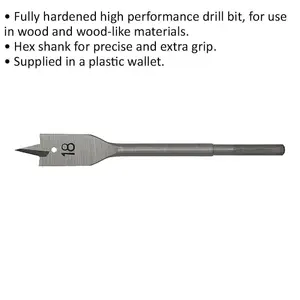 High Performance 18 x 152mm Hardened Wood Drill Bit with Hex Shank for Precision Woodworking