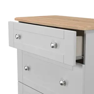 Sussex Ready assembled Grey & oak 3 Drawer Chest (H)882mm (W)765mm (D)415mm