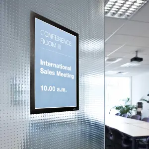 Durable DURAFRAME Self Adhesive Magnetic Signage Frame - A4 Black