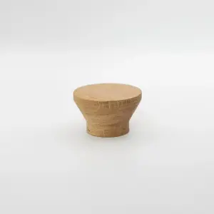 Round Tapered Oak Knob for Cabinet Doors and Drawers Dia 40mm