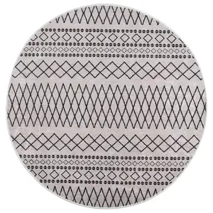 Berkfield Rug Washable 120 cm Black and White Anti Slip