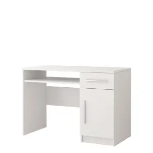 Sleek White Matt Computer Desk H760mm W1100mm D500mm - Efficient Workspace for Modern Homes