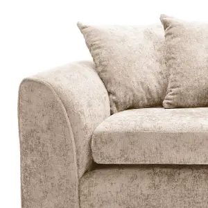 Harriet Crushed Chenille 3 Seater Sofa in Cream