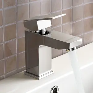 Nes Home Aldo Bathroom Chrome Solid Brass Basin Mixer Tap & Bath Shower Mixer Tap + Waste