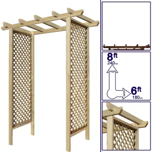 Premier Arch H:8ft (240cm) x W.6ft (180cm) Garden Walkway Archway Standard Alderley Plant Decorative Plant Climber Sides