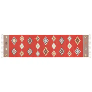 Cotton Kilim Runner Rug 80 x 300 cm Multicolour LORUT