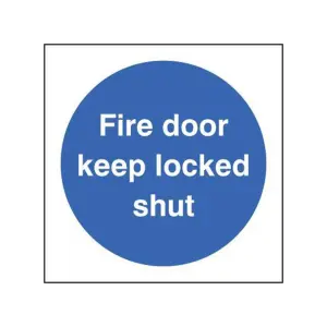 UAP Safety Sign - Fire Door Keep Shut - 80x80mm - Plastic