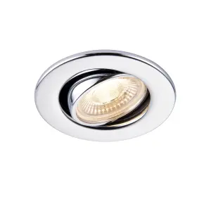 GuardECO Chrome effect Adjustable LED Warm white Downlight 6W IP20