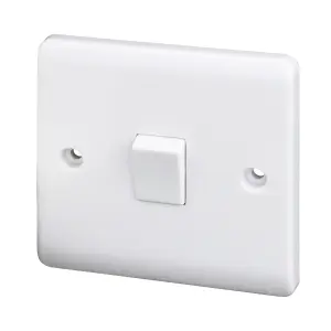 LAP 10A Single 2 way Raised slim Screwed Intermediate switch Gloss White