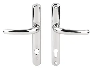 Yale Platinum security Polished Chrome effect Stainless steel Curved Lock Door handle (D)15.5mm