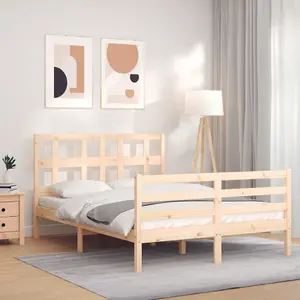 Berkfield Bed Frame with Headboard 120x200 cm Solid Wood