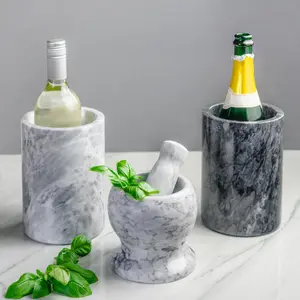 Argon Tableware - Marble Wine Bottle Cooler - 13cm - Grey