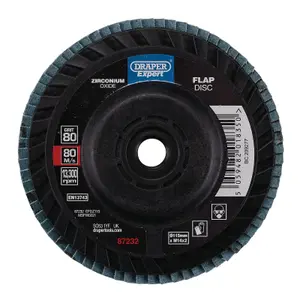 Draper Expert Zirconium Oxide Flap Disc, 115mm, M14, 80 Grit 87232