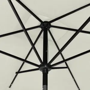 Berkfield Parasol with LEDs and Steel Pole Sand 2x3 m