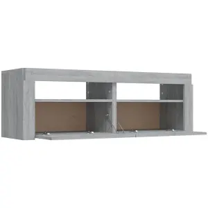 Berkfield TV Cabinet with LED Lights Grey Sonoma 120x35x40 cm