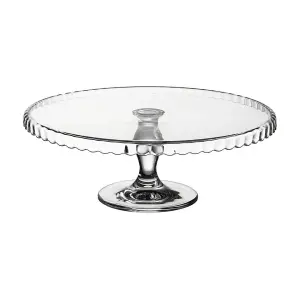 Queensway Home & Dining 32cm Diameter Footed Glass Service Plate Cake Platter Centerpiece Display Stand