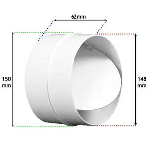 SPARES2GO Vent Duct Valve Connector Cooker Hood / Air Conditioning Non Return Flap (6" / 150mm)