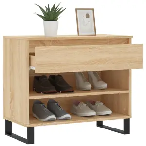 Berkfield Shoe Cabinet Sonoma Oak 70x36x60 cm Engineered Wood