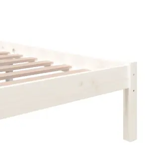 Berkfield Bed Frame White Solid Wood 100x200 cm