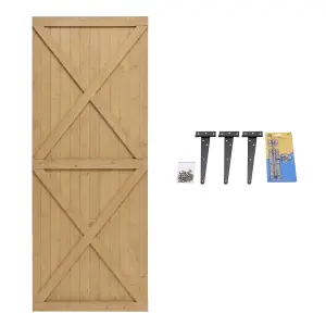 Pine Wooden Garden Gate Side Opening Gate  Pedestrian Side Entry Door with Latch W 85 cm