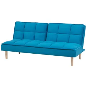 Beliani Traditional Sofa Bed SILJAN Sea Blue