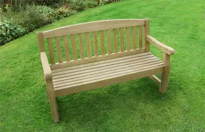 Zest Emily Wooden Garden Bench 3 Seater 5ft Seat Pad Outdoor Cushion Green