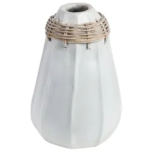 Decorative Vase KAMPAR Ceramic White