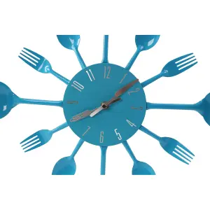 Maison by Premier Blue Cutlery Metal Wall Clock