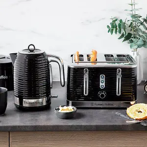 Russell Hobbs Inspire Kettle & 4 Sl Toaster Set Black