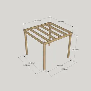 Box Pergola - Wood - L300 x W360 x H270 cm - Light Green