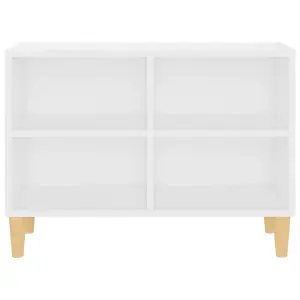 Berkfield TV Cabinet with Solid Wood Legs White 69.5x30x50 cm