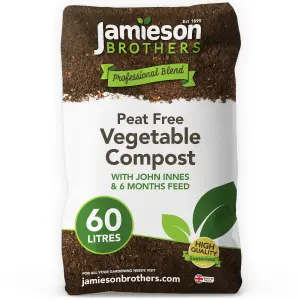 Peat Free Vegetable Compost with added John Innes 60L Professional Blend by Jamieson Brothers