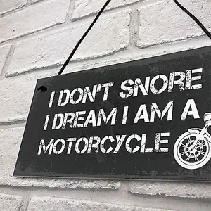 Red Ocean Motorbike Gifts For Men Funny Hanging Sign DREAM I AM A MOTORCYCLE Funny Garage Sign Biker Gifts For Him