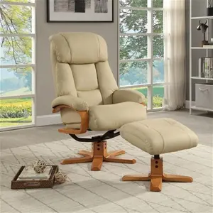 Nice Luxury Real Leather Swivel Recliner Chair