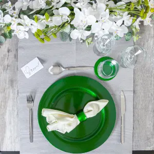 Metallic Charger Plates Set - Green - 12pc - Decorative Dinner Set by Harbour Housewares