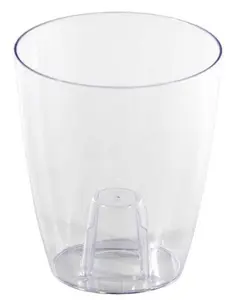 Plant Orchid Pot Plastic 3 Colours Gloss Oval Planter Transparent Clear 13 cm Clear transparent