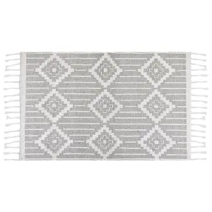 Outdoor Area Rug 140 x 200 cm Grey and White TABIAT