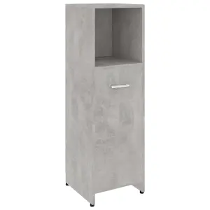 Berkfield Bathroom Cabinet Concrete Grey 30x30x95 cm Engineered Wood