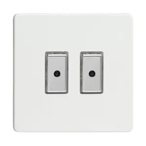 Varilight JDQE102S Dimmer Switch Premium White 2-Gang