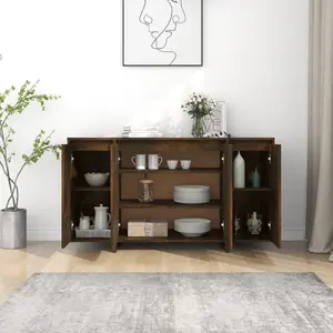 Gelula Sideboard 135 x 41 x 75 cm Engineered Wood Smoked Oak