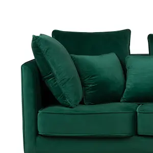 3 Seater Velvet Sofa Emerald Green FENSTAD