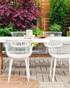 Set of 4 Garden Chairs PESARO White