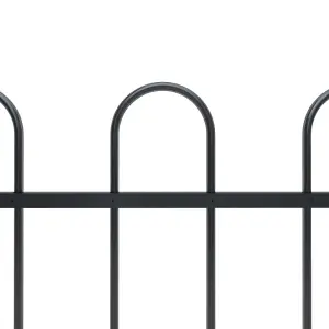 Berkfield Garden Fence with Hoop Top Steel 1.7 m Black