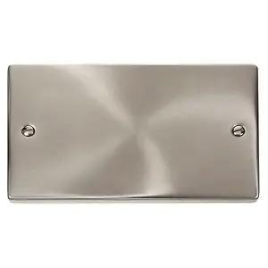 Satin / Brushed Chrome 2 Gang Blank Plate - SE Home