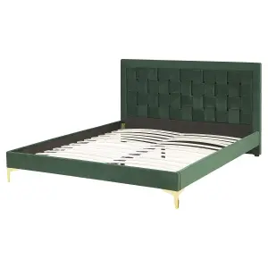 Velvet EU King Size Bed Green LIMOUX