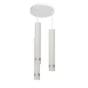 Luminosa Tuba Cluster Pendant Ceiling Light White, Chrome 30cm