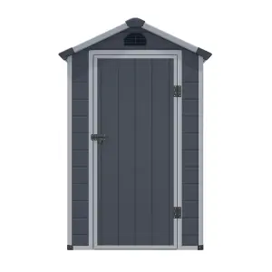 4 x 3 Single Door Apex Plastic Shed (Dark Grey)