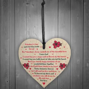 Valentines Day Gift Memorial Plaque For Husband Wife Wooden Heart Memorial Gift Keepsake