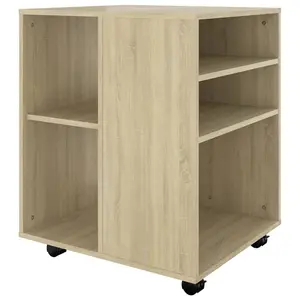 Berkfield Rolling Cabinet Sonoma Oak 60x53x72 cm Engineered Wood