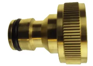 Tap Adaptor Connector Brass  Garden Water Fit Hose Pipe Tap Female Male 3/4" BSP Tap connector brass